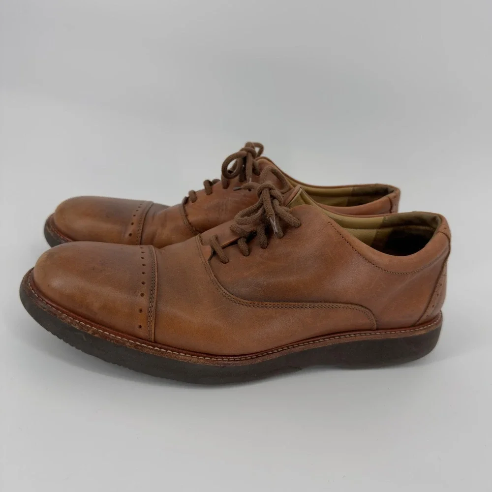 Samuel Hubbard Brown Leather Cap Toe Oxford Shoes M2140-055 Mens 10.5